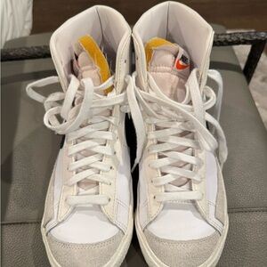 Nike White and Tan High-Top Blazer Sneakers